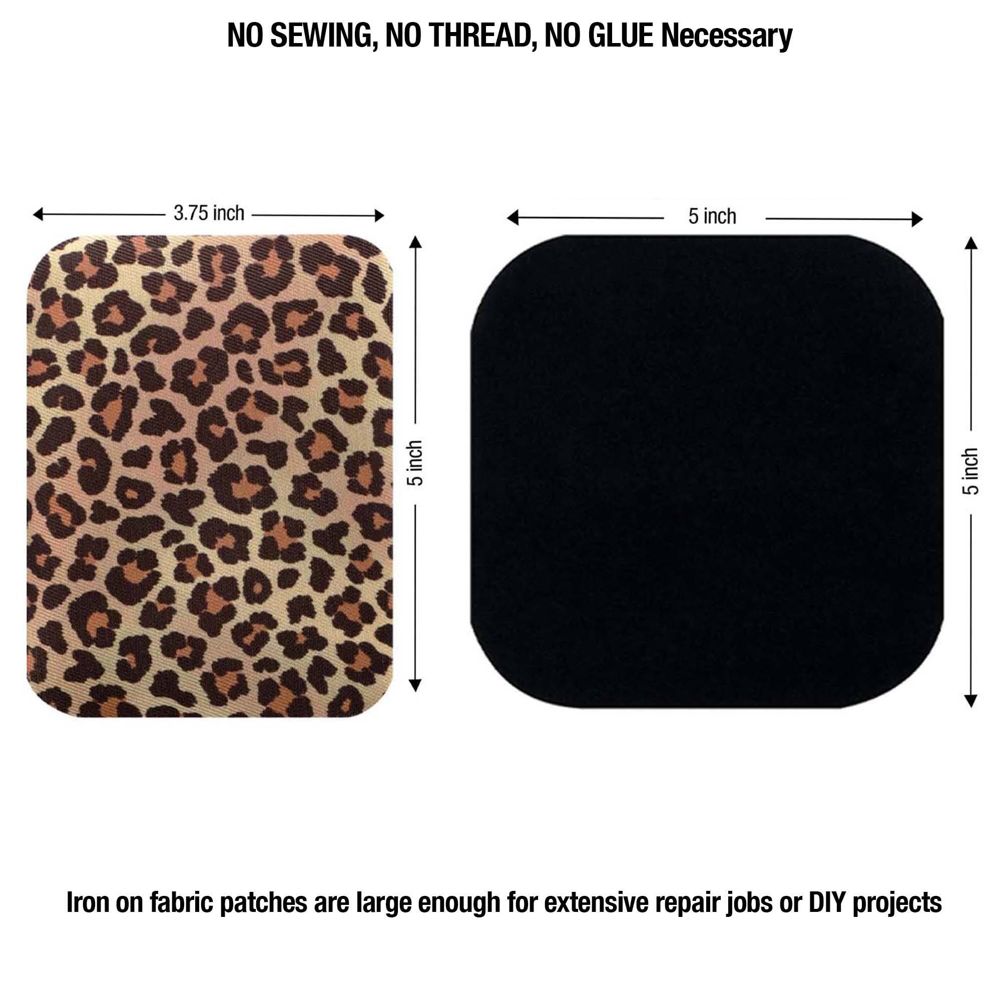 SINGER® Animal Print & Khaki DIY Iron-On Fabric Patch Kit with 2 Bonus Stencils